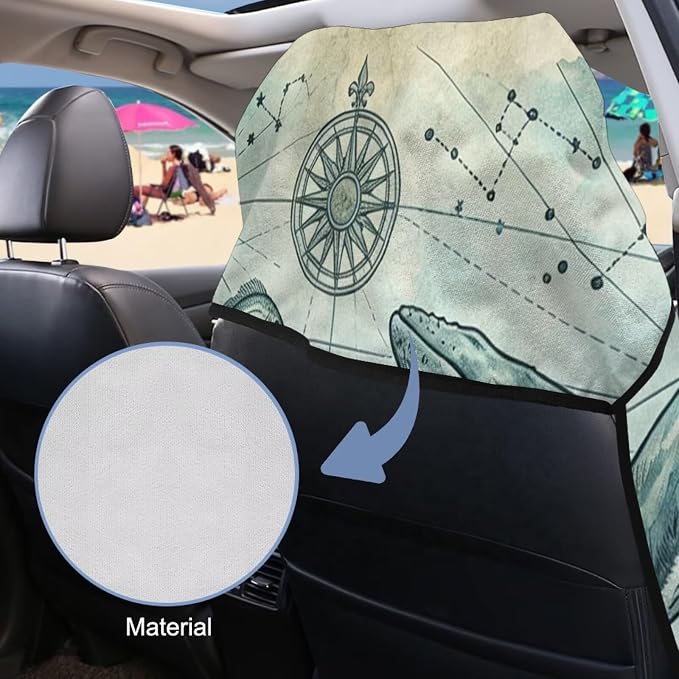 Sea Turtle Print Car Seat Towel Cover After Gym Dolphin Whale Print Car Seat Hoodie Towel Vintage Sports Towel for Gym Workout, Running, Swimming, Beach and Hiking - Image 4