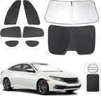 TINGLU Window Shades for Honda Civic 2016-2021 Accessories Car Side Full Windows Rear Triangular Windshield Sun Shade Sun UV Rays & Privacy Protection for Camping,Napping,and Relaxing 8PCS by TINGLU