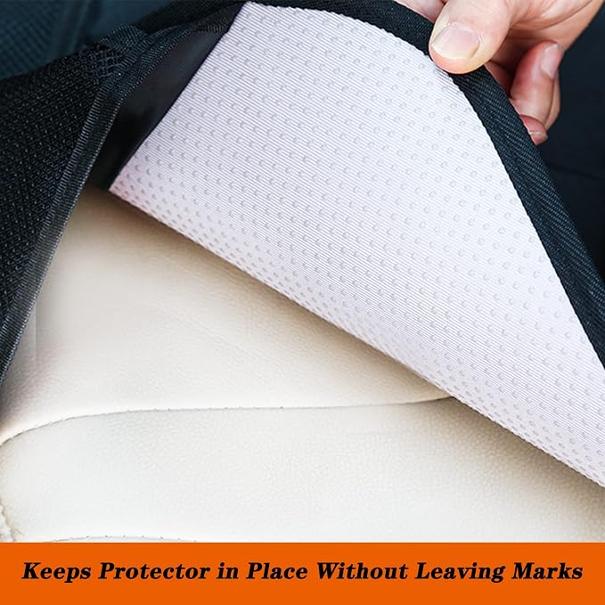 Car Seat Protector, Non-Slip Rubber Padded Backing Seat Protector for Child Seats, Waterproof Thickest Padding Car Seat Protector Under Baby Seat - No Imprint (Red-2pcs) - Image 2