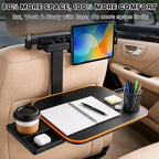 Large Car Tray Table for Back Seat with Adjustable Height | Foldable Car Desk for Laptop , Hidden Cup Holder & Phone Holder, Heavy Duty Travel Food Tray for Eating Working Road Trips - Image 4