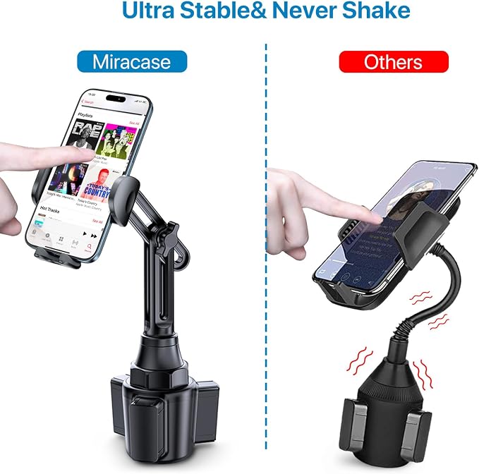 miracase [Latest Upgraded Universal Cup Phone Holder for Car, [Rotatable & Adjustable] Long Neck Car Cup Holder Phone Mount Compatible with iPhone, Samsung, Google & More Smartphones - Image 2