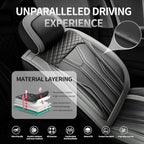 Fit Avalon Premium Leather Car Seat Covers for Toyota Avalon 2001-2021 2022 - Waterproof，Breathable，All-Weather Seat Cushion Protecto & Airbag Compatible, 2 Front Seat Gray&Black - Image 2