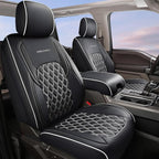 Huidasource Wrangler JL Seat Covers 4 Door 2018-2026 Without Rear Cupholder | Waterproof Wrangler Seat Cover Full Set, Custom Seat Cushion Covers Fit for Jeep Wrangler JL 4-Door (Full Set/Black&White) by Huidasource