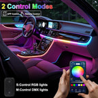 Dreamcolor Acrylic Interior Car LED Strip Lights, 6 in 1 Ambient Lighting Kit with Wireless APP, Dynamic Chasing Music Sync Fiber Optic Lights with DIY Mode, Car Inside Lighting Accessories - Image 3