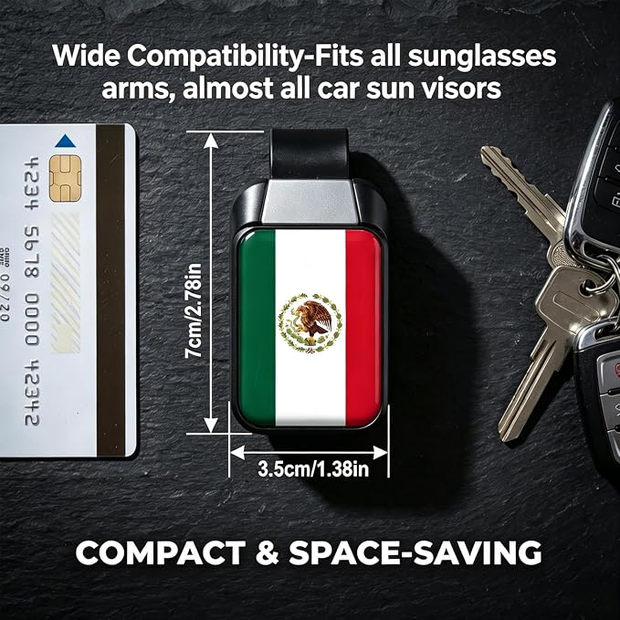 Dsycar 2 Pack Car Sunglasses Holder, Mexican Flag Car Visor Sunglasses Clip | One-Handed-Operation Easy Access Storage for Driving,Car Sun Visor Sunglasses Clip Anti-Scratch Car Sun Visor Accessories - Image 6