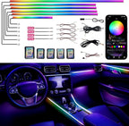 Acrylic Interior Car LED Strip Lights, Dreamcolor 10-in-1 Car Ambient Lighting Kit, with APP Control, 622 LED Fiber Optic Strip Lights for Cars, Supports Neon Sync with Music DIY Mode by Unknown
