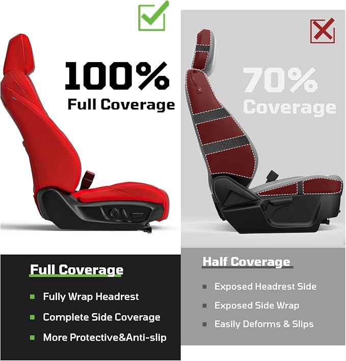 Car Seat Covers Fit for Toyota Tacoma 2024-2026 Double/Crew Cab,Red | Custom Faux Leather Full Set,Waterproof & Wear-Resistant Seat Cover,Fits Tacoma 4th Gen SR,SR5,TRD Sport,TRD Off-Road,Limited - Image 4