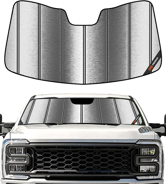 Pigenius Windshield Sunshade for Ford F-250/F-350/F-450/F-550/F-600 2023-2026 Custom Front Window Sun Shade - Metallic by Pigenius