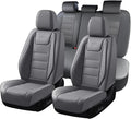 Coverado Car Seat Covers Full Set, Seat Covers for Cars, Car Seat Cover, Car Seat Protector Waterproof, Leather Car Seat Cushion, Universal Car Interior Covers Seat Protectors for Most Cars Gray by COVERADOAUTO