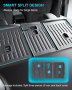 2nd Row Seatback Protector Compatible with Tesla Model Y 2020-2024 5 Seat Back Seat Cover All Weather Cargo Liner Model Y Accessories | Custom Fit Trunk Protection (3PCS Backrest Protector) - Image 4