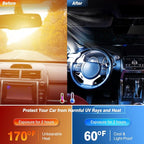Car Windshield Sun Shade UV Reflector Foldable Front Window SUV | Blocks 98% UV Rays,Keep Interior Cool,Universal Fits Hatchback,Truck,MPV,Storage bag,57"L x 31.5"W,Car Summer Accessories - Image 3