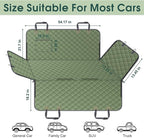 NECKORY Waterproof Dog Car Seat Cover for Back Seat - Durable, Scratch Proof Pet Hammock with Nonslip Design & Storage Pockets, Fits Cars, SUVs, Trucks- S, Green - Image 2