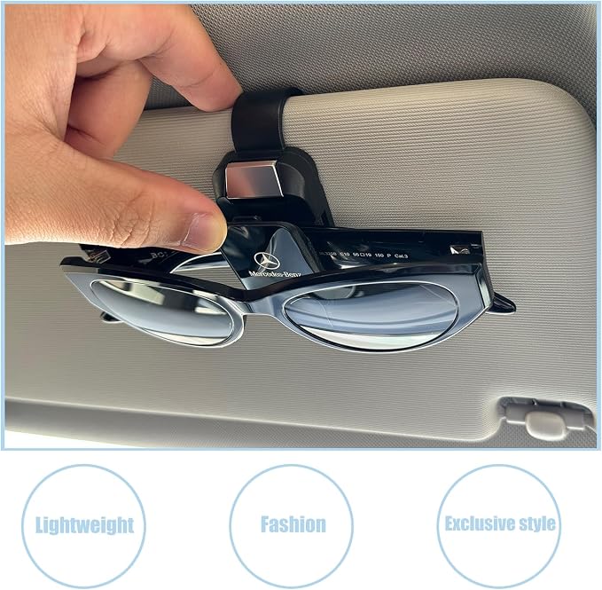 Car Sunglass Holder Compatible with Mercedes-Benz Series Interior Accessories, Eyeglass Holder for Car Sun Visor - Image 2