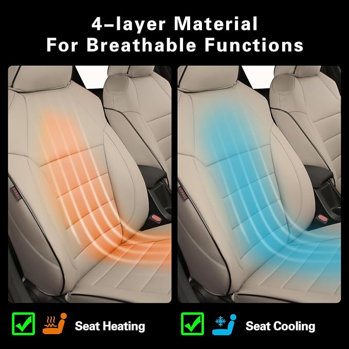 EKR Rav4 Seat Covers Custom Fit for Toyota Rav4 2021-2024 Prime SE,XSE & 2019-2025 Hybrid/PHEV SE,XSE, Leather Car Seat Cover Full Set for SUV,Faux Leather(Beige) - Image 7