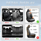 Fit Yaris Premium Leather Car Seat Covers for Toyota Yaris 2007-2019 2020 - Waterproof，Breathable，All-Weather Seat Cushion Protecto & Airbag Compatible, 2 Front Seat Black - Image 6