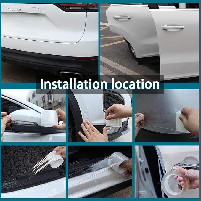 Storystore Car Door Edge Guard, 2.7 in x 33 Ft Clear Door Edge Protector | Self-Adhesive Protective Strip for Door Edges, Door Sills, Bumpers, Scratch and Chip Protection - Image 6