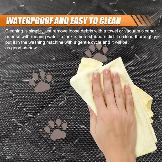 Car Back Seat Cover for Dog, 53" Pet Bench Backseat Cover, Black | Waterproof Nonslip Car Seat Protector for Pet Kids for Cars SUVs Trucks - Image 5