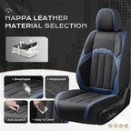 Coverado Nappa Leather Car Seat Covers Front Set, Luxury Waterproof Seat Protectors, Airbag Compatible Anti‑Slip Auto Seat Covers, Universal Fit for Most Cars SUVs Trucks Pickup Vehicles - Image 2