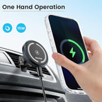 OHLPRO for MagSafe Car Mount Charger iPhone Wireless Car Charger, Stick on Dashboard Magnetic Phone Holder Mount for iPhone 17 Pro Max 16 15 14 Series, 15W Fast Charging, Aluminum Shell - Image 2