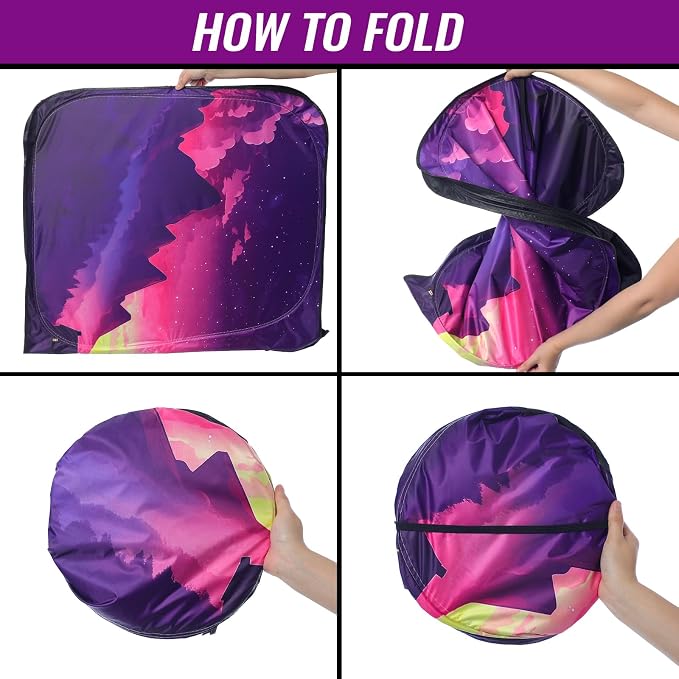 Car Windshield Sun Shade, Foldable Reflective UV Front Sunshade | 57" x 31", Sun Visor Blocks UV Rays & Keep Cool for Cars Interior, Fits Sedans, SUVs & Trucks, Foldable & Easy Storage - Image 3