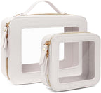 Travel Clear Makeup Bag Set, TSA Approved Cosmetic Bag Case with Zipper Portable Makeup Pouch Toiletry Bag Traveling Cosmetic Organizer Storage Bag Car Organizer Car Essentials by FFpaw