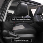 EKR Civic Seat Covers Custom Fit for Honda Civic (Sedan) EX 2022-2024 & Sport/Hybrid Sport 2025-2026(Rear Backrest Split W/Armrest) Car Seat Cover Full Set,Faux Leather(A84-Black+Light Gray) - Image 6