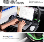 2-in-1 Car Steering Wheel Desk Tray & Car Seat Gap Filler Organizer – Silicone Look Table for Laptop, Eating Food, Writing – Work Road Trip Essentials Accessories (Black) - Image 2
