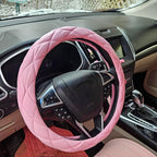 YHONGJT Soft Microfiber Leather Steering Wheel Cover, Universal 15 Inch for Women Girls, Fit Vehicles, Sedans, SUVs, Vans, Trucks - Light Pink - Image 8