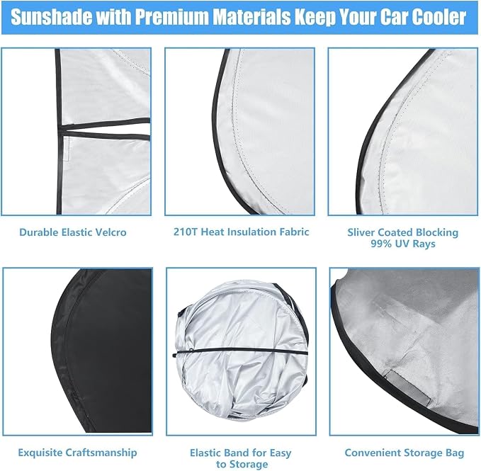 Windshield Sun Shade Sunshade Accessories Fit Nissan Pathfinder 2022-2026 | HOHUIGO Front Window Sunshade for Nissan Pathfinder Foldable Sun Visor Shield Block Out UV Rays & Heat, Keep Car Cool - Image 2