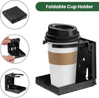2pcs Wall Cup Holder, Boat Cup Holder, Diamond Embossed Texture | Folding Cup Holder for Boat, 2.36"-3.94'' Adjustable RV Cup Holder Fits Most Sizes of Cups Mugs Bottles, ABS, Black - Image 3