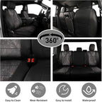 EKR F150 Seat Covers Custom Fit for (4 Door,SuperCrew) Ford F-150 Lariat 2021 2022 2023 2024 2025 2026 & F-150 (Lightning) Lariat 2022-2025 -Faux Leather(Black/Woodland Camo) - Image 2