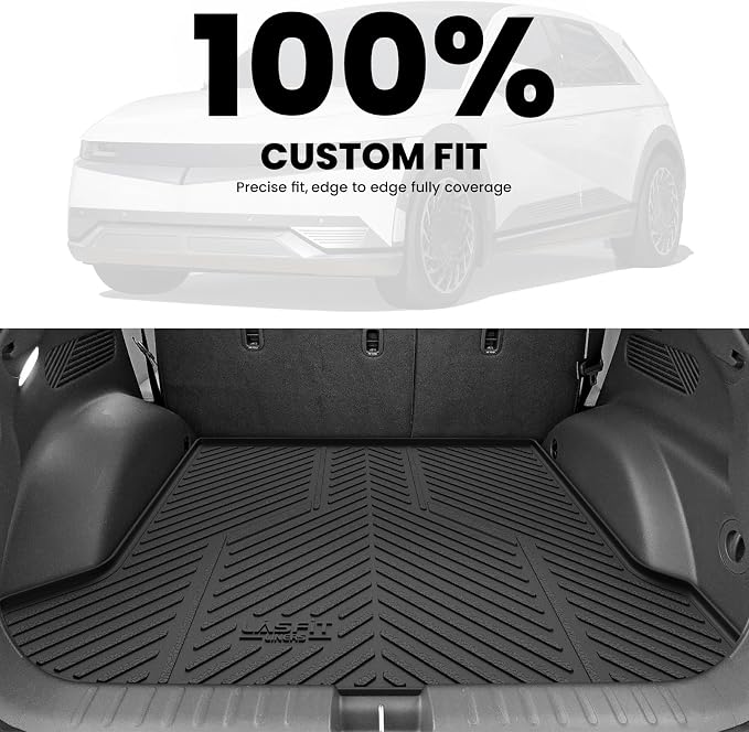 LASFIT Cargo Mat for Hyundai Ioniq 5 2024 2023 2022 / Ioniq 5 N 2025 | All Weather TPE Custom Fit Cargo Trunk Mat Accessories, Black - Image 3