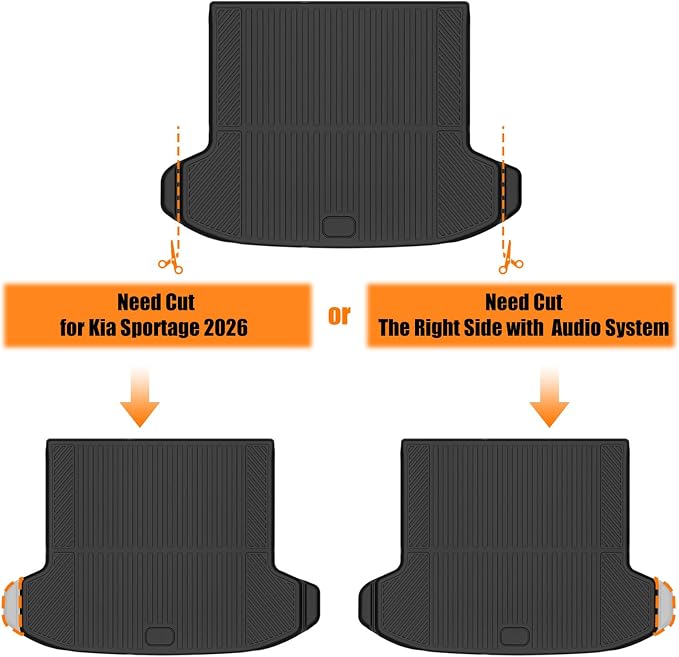 AUXKO Floor Mats Cargo Mat Backrest Mat for Kia Sportage 2026-2023 Gasoline | High Wall,All-Weather,All Season,Odorless,Anti Slip,Rain&Salt Resistant,TPE Material,Black,Accessories,Pet Friendly - Image 3
