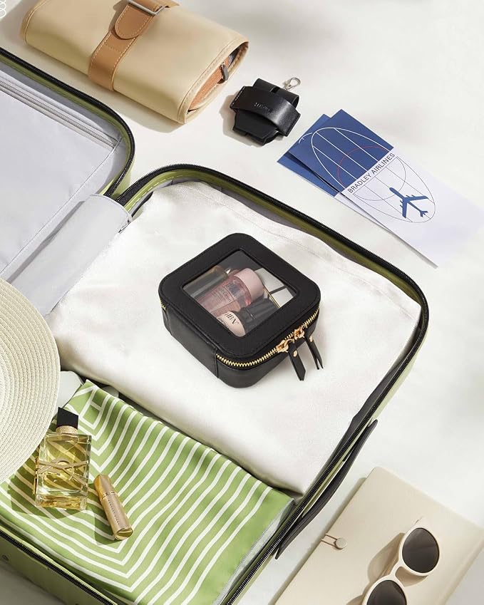 KOTORA Small Makeup Bag for Purse Travel Makeup Bag Clear Cosmetic Bag for Beach, Car Make Up Bag Organizer Storage Traveling Car Accessories Travel Beach Essentials for Women (Mini Black) - Image 6