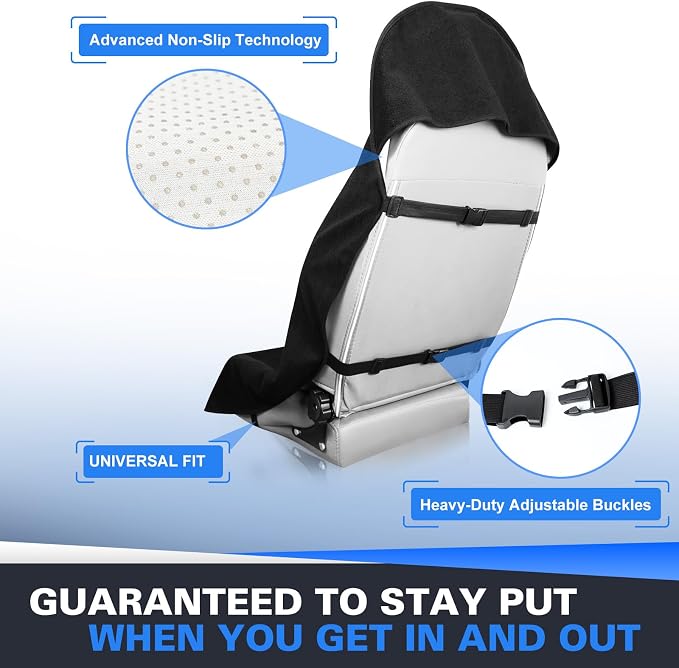 ZIMABLUE 1PC Waterproof Towel Car Seat Cover - 525g Heavy Duty 3-Layer Microfiber Sweat Protector for Bucket Seats - Non-Slip Machine Washable Universal Fit for Gym, Yoga, Beach, Pets & Outdoors-Black - Image 6