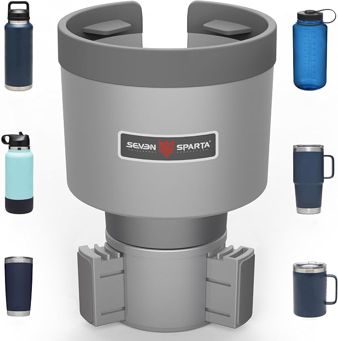SEVEN SPARTA Car Cup Holder Expander for 32-40oz Large Bottles & Tumblers | Compatible with Yeti, Hydro Flask & Owala 32-40oz, Upgraded Adjustable Offset Base, Fits 3.4"-3.8" Bottles, Mugs & Tumblers by SevenSparta