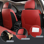 MINGBRON Car Seat Covers,Breathable and Waterproof Faux Leather Automotive Seat Covers for Cars SUV Pick-up Truck Sedan,Universal Anti-Slip Driver Seat Covers Wine Red - Image 3