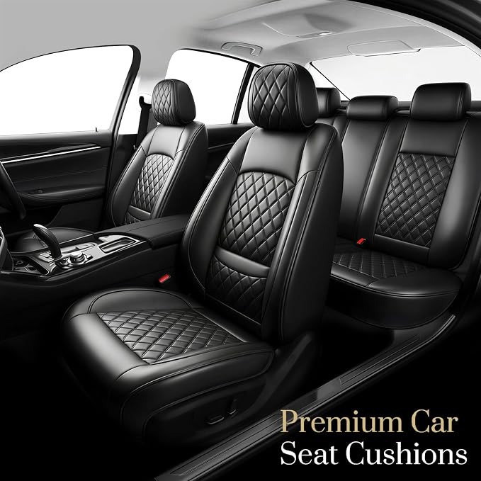 for Toyota Corolla Cross 2022-2026 Car Seat Covers, Full Set, Black | Premium Leather Full Coverage Seat Protectors – All-Season, Waterproof, Breathable, Cushioned Comfort & Airbag Compatible - Image 3