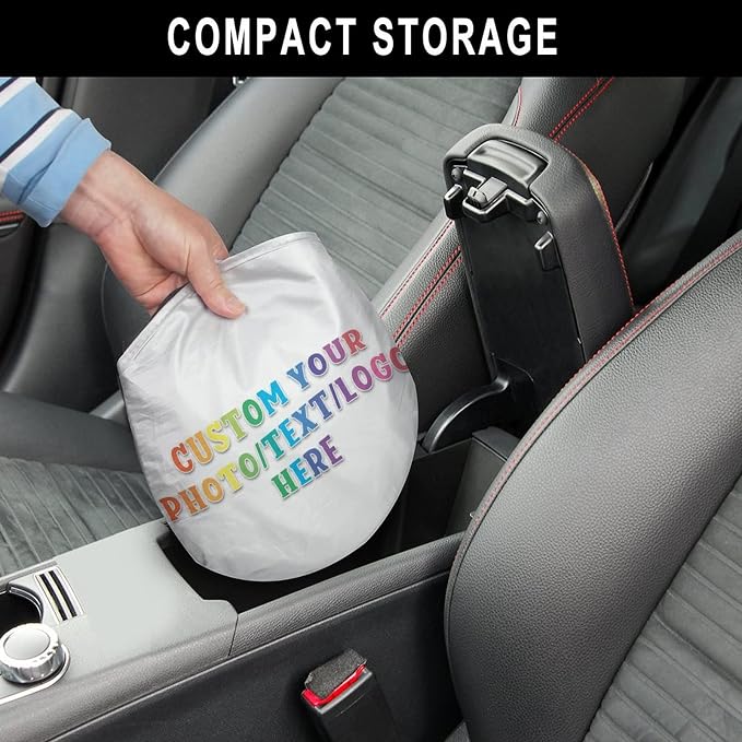 Custom Car Windshield Sunshade, 59''x28.5'' Personalized Sun Visor with Photo Text, Foldable Durable Shade Storage Pouch for Sedans SUV Trucks - Image 5