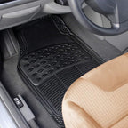 VaygWay Universal 3 Piece Heavy Duty Front and Rear Black Rubber Floor Mats - Premium Quality Trimmable Universal Fit All Weather Protection Floor Mats for Car Van SUV Truck - Image 6
