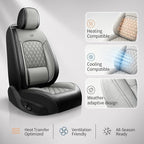 for Subaru Forester 2009-2026 Car Seat Covers, Full Set, Gray | Luxury Full Coverage Leather Seat Protectors, Waterproof Breathable, Non-Slip, Easy to Install, Airbag Compatible, All-Season - Image 9
