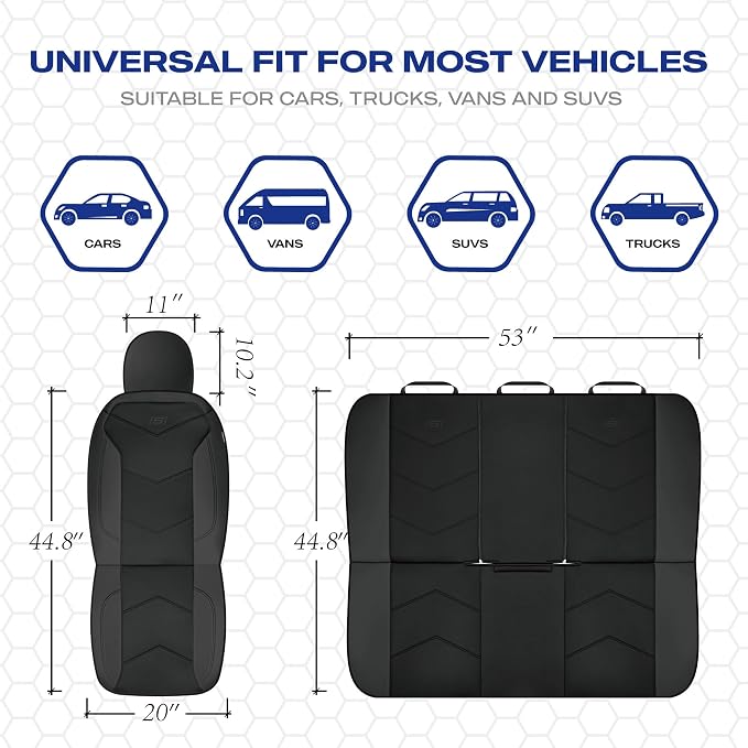 Skechers Memory Foam Seat Covers,Leather Car Seat Covers, Ultimate Comfort & Support Front Seat Covers Airbag Compatible, Automotive Universal Fit Most for SUVs, Vans, Sedans, Cars, Trucks,Black - Image 5