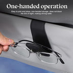 zipelo 2PCS Magnetic Leather Sun Visor Sunglasses Holders, White | one-hand access, soft contact surfaces, stores glasses and cards, lightweight compact form, car interior accessories - Image 5
