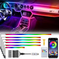 Acrylic 6 in 1 Car LED Lights Interior, RGB Ambient Lighting Car 584 LEDs | 16 Million Colors, APP Control, MusicSync Interior Car Lights for Women Men by GPJYD