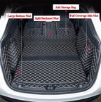 Worth-Mat Cargo Liner Compatible with 2022-2024 Infiniti QX60 2+3+2 Seater Trunk Mat + Backrest Mat +High Side Panel Custom Fit-Brown - Image 2