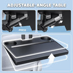 Car Back Seat Tray Table, Stable Foldable Auto Backseat Food Trays Desk for Rear Passenger Road Trip Eating & Work, Multifunctional Adjustable Travel Tray with Phone Drink Holder for Laptop iPad - Image 5