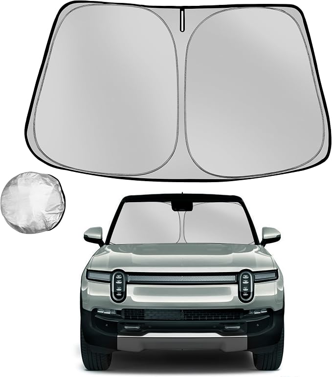 Windshield Sun Shade for 2022-2025 Rivian R1S Foldable Sun Sunshade for Car Front Window Blocks UV Rays and Heat Automotive Interior Protector Custom Fit Accessories | Foldable Sun Sunshade for Car Front Window Blocks UV Rays and Heat Automotive Interi... by Fonowka