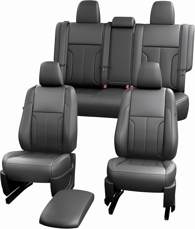 redblue Custom Fit Toyota Corolla Seat Covers for 2014-2019 L/LE/LE Eco | Black leather Seat Covers Full Set, Fit 2014 2015 2016 2017 2018 2019 Corolla L LE LE Eco, Front and Rear Car Seat Cover - Image 9