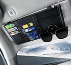 Black Car Sun Visor Organizer, Document Storage Pocket Interior Accessory | Visor accessories multi-slot design stores docs, cards & sunglasses, slim fits all vehicles without obstructing sight - Image 4