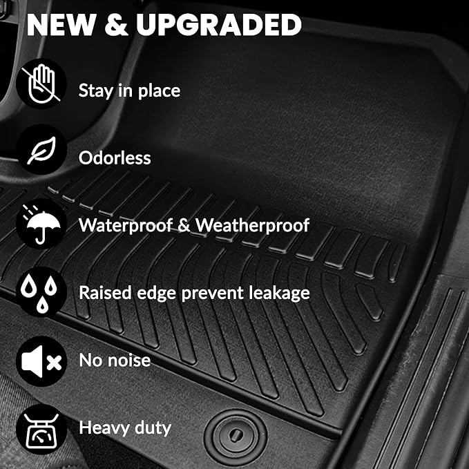AUXKO All Weather Floor Mats Cargo Mat for Kia Forte Sedan 2014-2018 | High Wall,All-Weather,All Season,Odorless,Anti Slip,Rain&Salt Resistant,TPE Material,Black,Accessories,Pet Friendly - Image 6